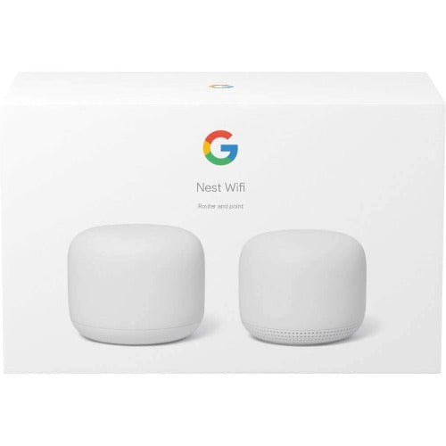 Google Nest Wi-Fi Router (AC2200) and 1 Point w/ Google Assistant - 2 Pack